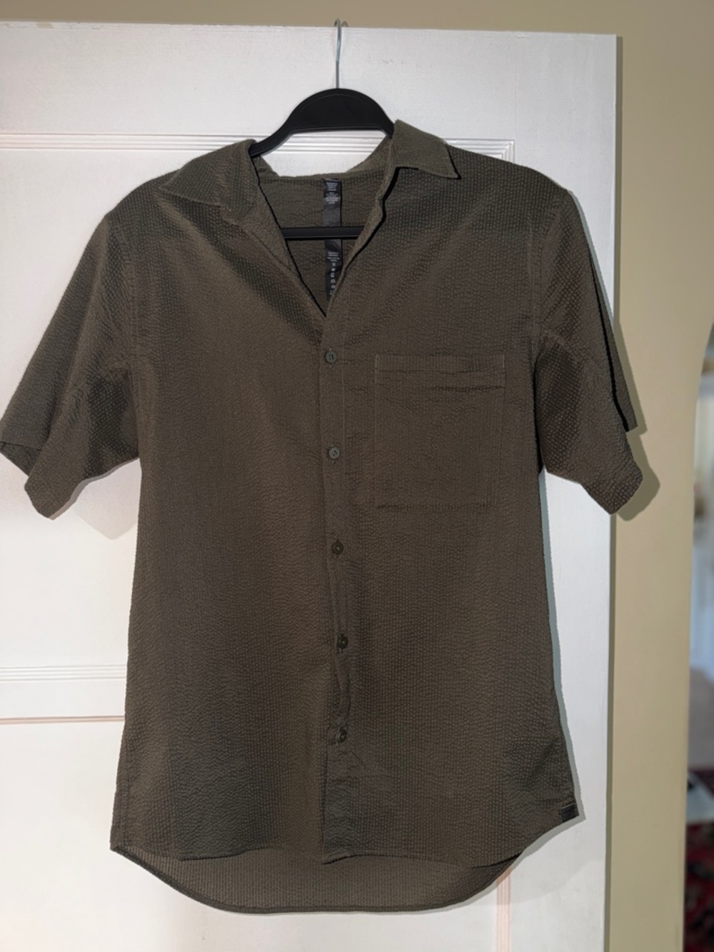 lululemon athletica Olive Short-Sleeve Textured Button-Down Shirt